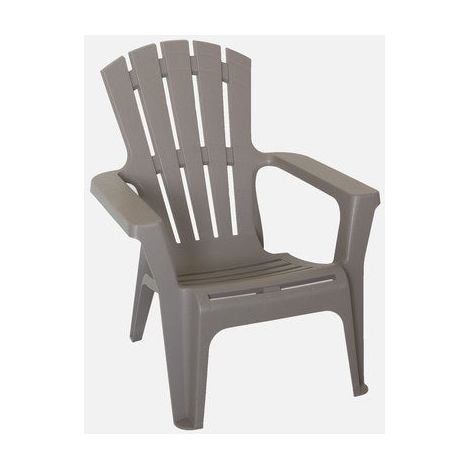 Centrale Brico – Fauteuil Adirondack empilable en polypropylène renforcé de fibre de verre – Dossier haut – Confort extérieur – Dimensions 73x80xh88 cm – Couleur anthracite