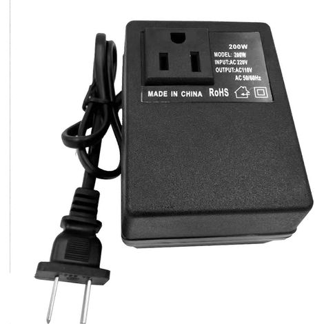 Intelligenter 200-W-Abwärtstransformator (220 V auf 110 V) für Reisen und als energieeffizientes Netzteil für Zuhause (1/5)