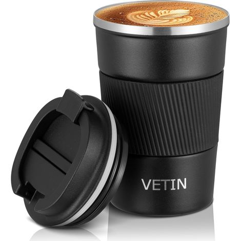 Insulated Coffee Mug 380ml (Black) (1/5)