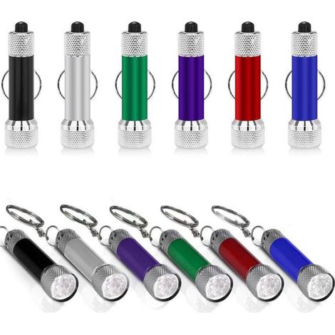 Mini torcia a LED, confezione da 12, lampada da lettura a LED, torcia per bambini, torcia portatile a batteria, portachiavi. (1/5)