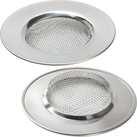 Colador para lavabo de ducha - Atrapador de pelo con orificio para tapón - Tapones para fregadero de cocina - Filtro de desagüe de fregadero de malla de acero inoxidable - 7,5 cm (1/5)