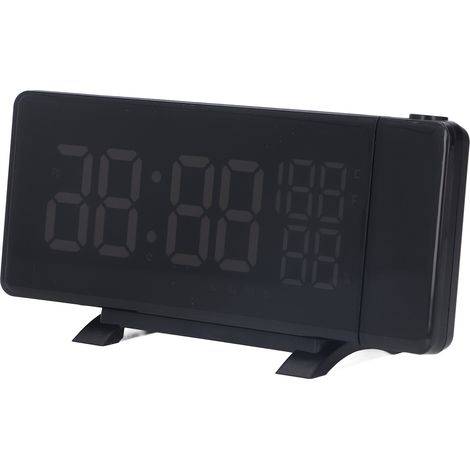 Projektorwecker mit FM-Radiofunktion, gebogenem Bildschirm, HD-LED-Anzeige, Temperatur- und Feuchtigkeitsanzeige sowie digitalem Doppelwecker (1/5)
