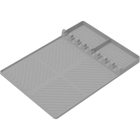 Tapis D'outils de Plaque de Cuisson,Tapis de Spatule en Silicone avec Tapis Anti-goutte pour Protéger L'étagère Latérale du Gril pour Plaque de Barbecue 16 "× 11,5 (1/5)