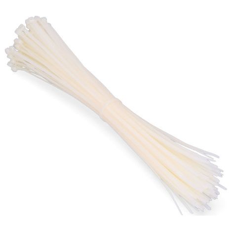 Natürliche Kabelbinder 300 x 8 mm (Beutel 100 Stück), hochwertiges Nylon
