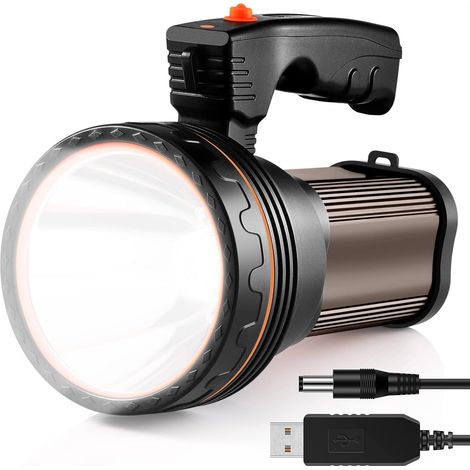 Lampe Torche LED Rechargeable Etanche, Puissante à LED super lumineuse 9000 mAh 7000 lumens Lampe Camping Projecteur Portable, Lanterne Torche pour Randonnée Ustellar (1/5)