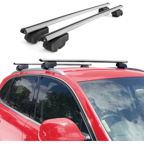 OMAC Aluminium Dachträger Querträger für DS 4 II 2021-2026 – City Crash – ISO/PAS 11154:2006 – Abschließbar – Max. 75 kg – 2 Stangen Silber