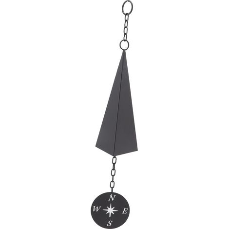Carillon Vent Métal Triangle avec Boussole - Décoration Murale Intérieur Extérieur pour Jardin Terrasse