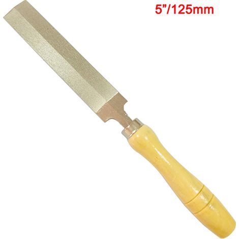 Lima plana de diamante universal – acero al carbono con mango de madera abrasivo, para herramientas de jardinería y metal.