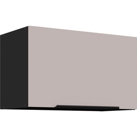 Küchen Kurzhängeschrank 60 cm ARONA Kaschmir beige matt + Schwarz matt Küchenzeile Küchenblock Küche Einbauküche (1/5)