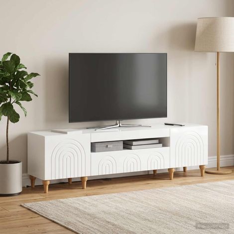 vidaXL LED TV Cabinet ALKMAAR 153 x 35 x 43 cm High Gloss White (1/5)