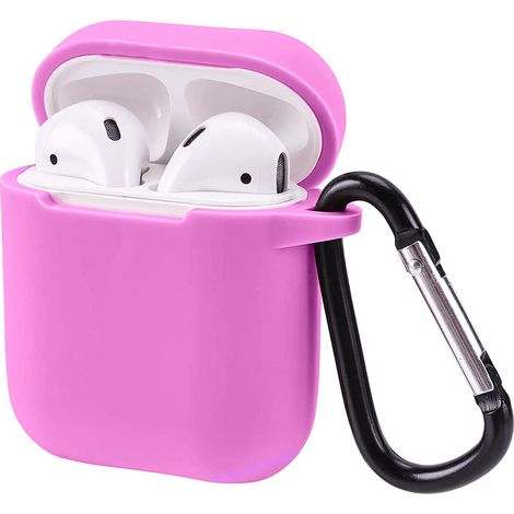 Cover custodia silicone rosa scuro cuffie bluetooth porta auricolari gancio (1/3)