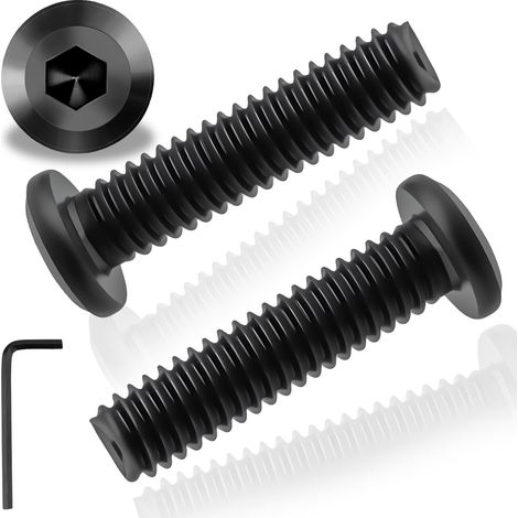 20pcs M6X30mm Vis Noire Tete Plate A2 V2a Vis M6 Boulon Vis Inox Tete Plate Cylindrique Vis Allen avec Clé Hexagonale convient Aux Appareils Ménagers Machines Industrielles (1/5)