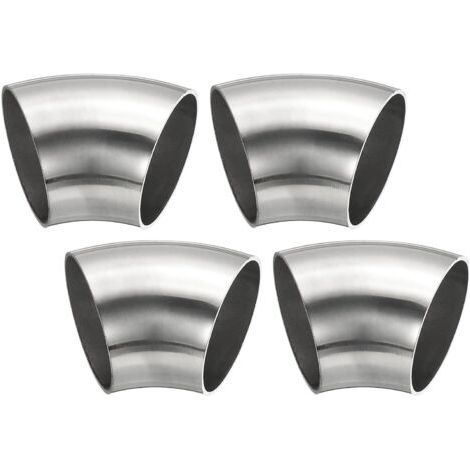 4pcs Coude À 45 Degrés Avec Mandrin, 60mm Diamètre Extérieur Acier D'Échappement Raccord De Tuyauterie Inoxydable 304 Pour Tuyau - 45mm