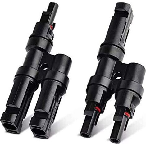 Connecteurs de Branchement MC4 pour Panneaux Solaires - Raccord en T / Y pour Distribution de Câbles (1/5)