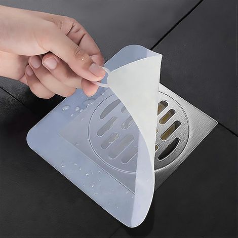 Bouchon de bonde de baignoire en silicone, lot de 2, anti-odeurs et désodorisants, pour cuisine, salle de bain et buanderie, 12,7 x 12,7 cm, blanc. (1/5)