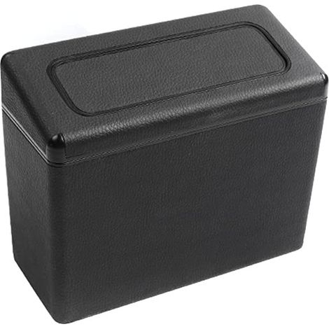 Sollbry Cubo de basura ABS para coche, con tapa, portátil, impermeable, para escritorio, organizador de basura colgante para coche, hogar, cocina, color negro (1/3)