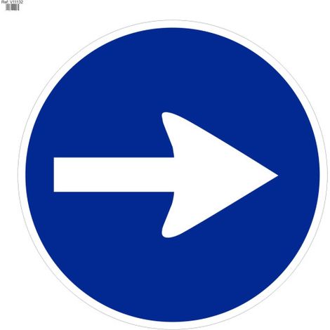 Señal Vial de Bolsa Sentido Obligatorio Derecha 700 x 700 mm