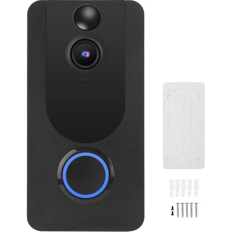 Sonnette vidéo sans fil intelligente, téléphone intercom à distance, objectif 140°, vision nocturne, sécurité domestique (1/5)