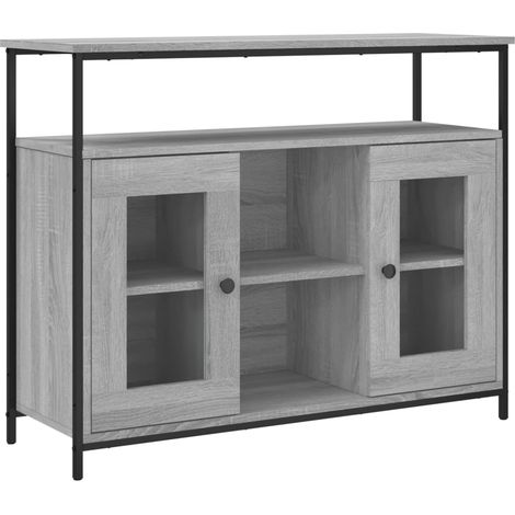 Credenza cassettiera mobile contenitore organizer cucina soggiorno salotto sonoma 100 x 35 x 80 cm legno ingegnerizzato grigio 020036251