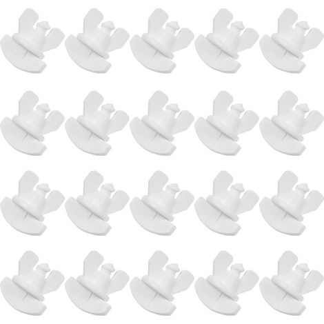 Lot de 20 verrous de Rideaux universels – Butées de Rideaux pour systèmes de Rails, verrou d'extrémité de Rail de Rideau, verrou intermédiaire (Blanc) (1/5)