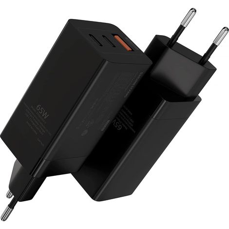 Lade USB C 65W Schnellladung USB-A Shumeifang Czarna 3W1 QC Samsung (1/5)