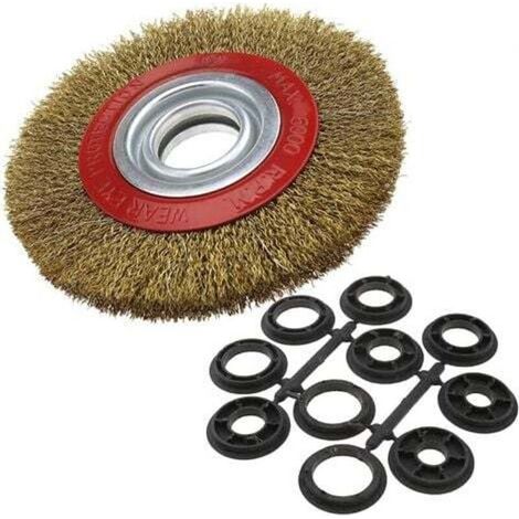 Brosse circulaire en acier pour nettoyer touret à meuler, diamètre 125 mm/150 mm/200 mm, 150mm,de (1/4)