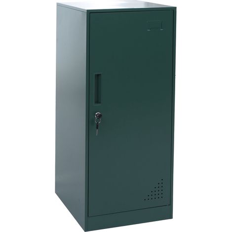 Casier HHG-503, casier coffre-fort armoire à casiers porte tringle à vêtements, 90x38x45cm acier, vert