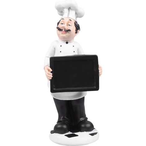 Ornement de Chef en Résine Blanc Style Européen pour Décoration de Bistro et Boulangerie, Sculpture Élégante de Cuisinier pour Intérieur (1/5)