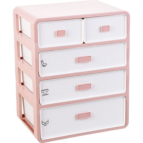 Armoire de rangement pour sous-vêtements à 4 tiroirs, avec compartiments épais pour soutiens-gorge, culottes et chaussettes (rose).