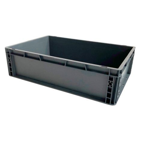 Bac de stockage plastique gerbable norme Europe parois pleines - 35 litres - dim : H 16,5 x L 60 cm