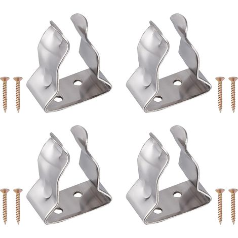 4 Porte-Crochet de Bateau avec 4 vis en Acier Inoxydable Pince à Ressort Porte-Outil Adapté pour Hameçon de Bateau de 16 mm à 25 mm Pôle Canne à Pêche Navires Bateau Aviron Pagaie Balais (1/5)