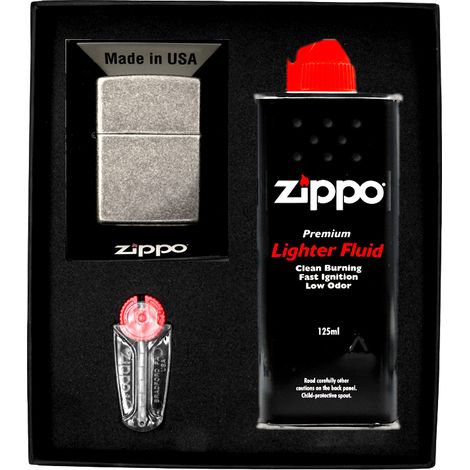 ZIPPO Feuerzeug Geschenkset ANTIQUE SILVER Nr. 1 (1/3)