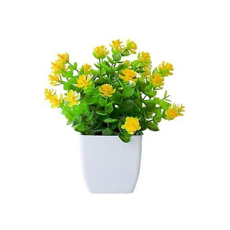 Bonsaï artificiel réaliste en pot, eucalyptus artificiel, pour la décoration intérieure et extérieurejaune (1/5)