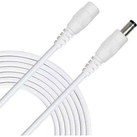 12V DC 10M weißes Stromverlängerungskabel, 10 Meter weißes elektrisches Verlängerungskabel (1/5)