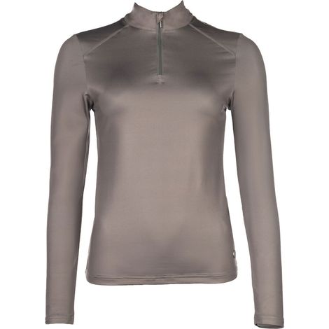 XL, verde giada: Maglietta tecnica da donna per equitazione modello Summer Milano II con zip sul colletto