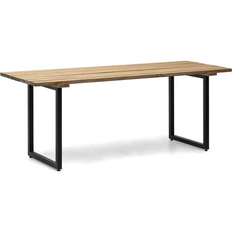 Mesa Listones Exeter Eco-Line Negra 160x78x75cm en madera maciza acabado envejecido de gran espesor Box Furniture (1/5)