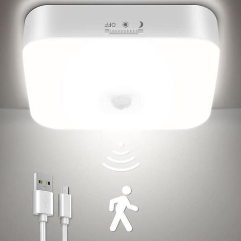 Plafonnier LED sans fil avec détecteur de mouvement,rechargeable,lumière USB pour garage,salle de bain,cave (1/5)