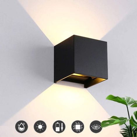 Applique Murale Led Pour Usage Intérieur Et Extérieur Applique Murale Moderne En Aluminium 12 W Avec Angle De Faisceau Réglable Applique Murale Étanche Haut Et Bas Applique Murale Blanc Chaud - Noir G (1/5)