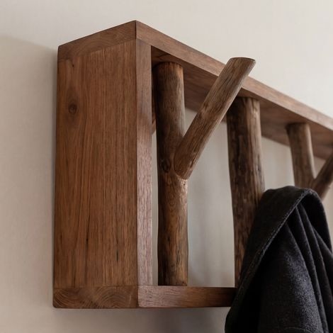 Wandgarderobe Treibholz Handarbeit Unikat 49,5 cm Flur Garderobe Jackenhaken