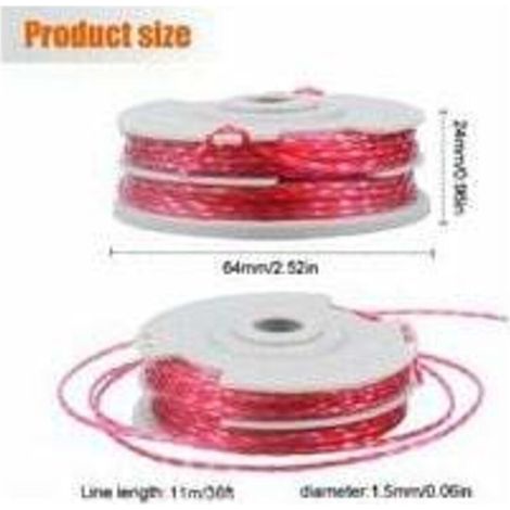 pair Lot de 4 Bobine Fil Coupe Bordure pour Flymo FLY021 Bobine de Fil Debroussailleuse Bobine de Rechange pour flymo Coupe Bordure 36ft/1,5 mm (1/3)