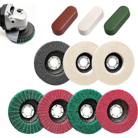 Lot de 10 disques abrasifs et disques de polissage - Disques à lamelles 115 (1/5)