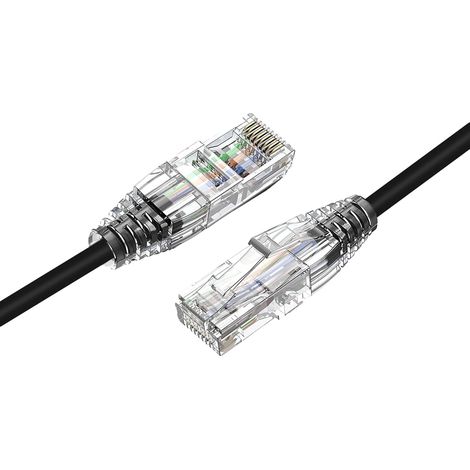 Cavo patch Ethernet, velocità 10 Gbps, supporto Power over Ethernet, nero, 60 cm (2 piedi). (1/2)
