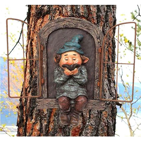 Mini Nain De Jardin En Résine Sculpture D'Elfe Amusante Pour Décoration Extérieure Pelouse Patio Porche Jardin (1/4)
