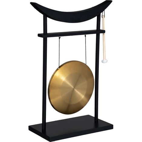Gong toa h.69,5cm metallo e legno - Atmosphera créateur d'intérieur