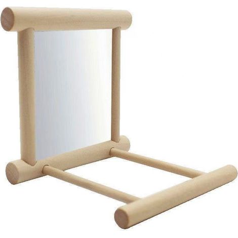 Perchero De Madera Con Espejo Para Aves - Para Loros Periquitos Aras Y Cacatúas - Juguete De Actividad - 1 Unidad (1/5)