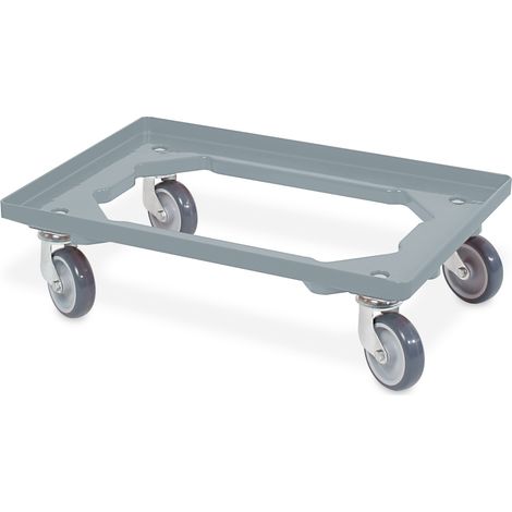 BRB Transportroller für Behälter 60x40 cm, offen, 4 Lenkrollen, 250 kg Tragkraft (grau) (1/2)