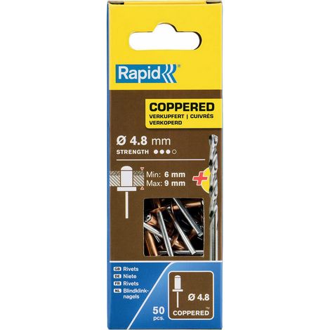 Rivetti Rapid in alluminio rame 50 pezzi confezione (1/3)