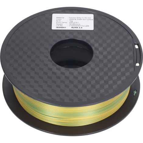 Filament PLA 1,75mm Triple Couleur Soie Coextrudé Or Vert Rouge Violet, Consommable Imprimante 3D, Bobine Multicolore, Fil Impression 3D Premium (1/5)