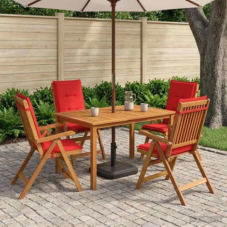 vidaXL Juego de comedor de jardín de 5 piezas Natural (1/5)