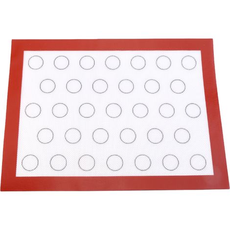 Tapis de cuisson antiadhésif en silicone pour four, pâtisserie, macarons, gâteaux et biscuits (rouge) (1/5)
